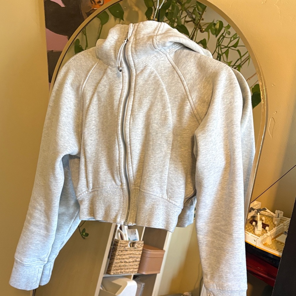 lululemon athletica Light Gray Cropped Zip Hoodie